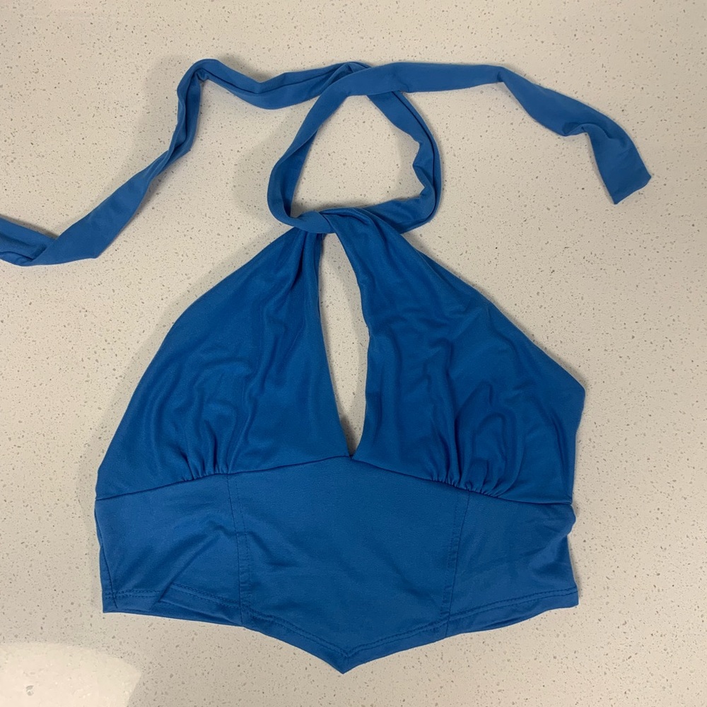 Blue crop top